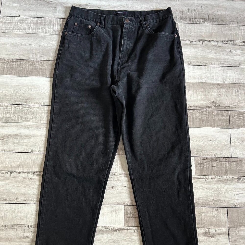 Bill Blass Vintage Jeans Size 16 High Rise Tapered Leg Soft Black 80's Mom Style